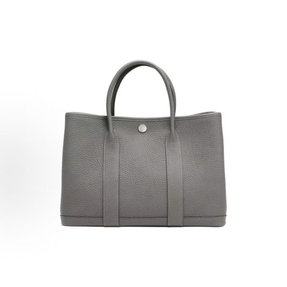 HERMES Garden Party 30 Silver clasp Handbag 30 Women\'s Edition 0L Grismeyer Cumulonimbus Cloud Grey